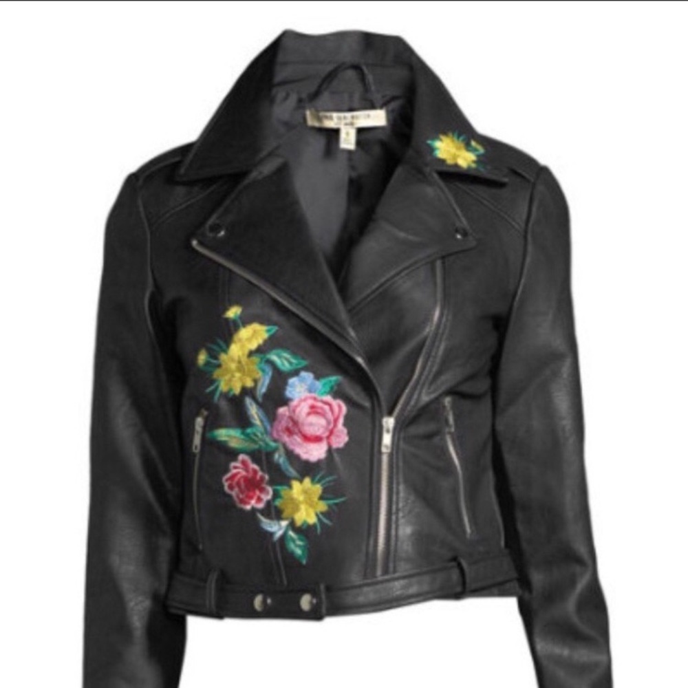 Free Generation Embroidered Faux Leather Jacket - Picture 2 of 8